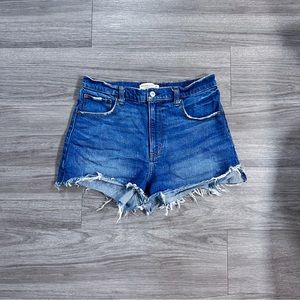 Abercrombie & Fitch Dark Wash High Rise The Cut Off Jean Denim Shorts